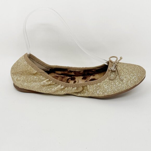 Sam Edelman Women Gold Glitter 'Fiona' Ballet Flat Size 5 - Picture 7 of 10